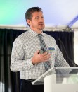 C.R. Herro, vice president of innovation at Meritage Homes, presents on cutting edge technology and design for better sustainability.