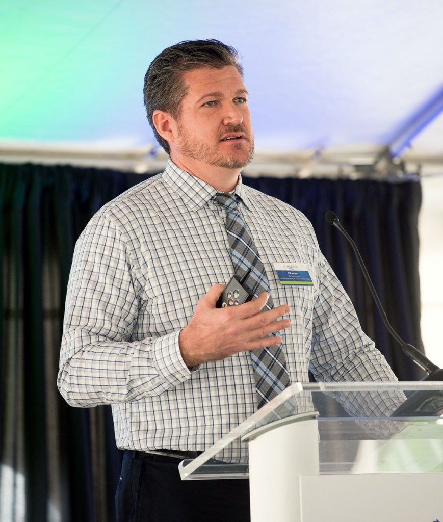 C.R. Herro, vice president of innovation at Meritage Homes, presents on cutting edge technology and design for better sustainability.