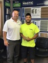 Dealers Choice District Manager Joe Noreiko presents the first Husky Clipper Award to driver Angel Escandon at our Kearney, Nebraska branch.  The Husky Clipper Award is given to employees that go above and beyond in their efforts and dedication to Dealers Choice.
