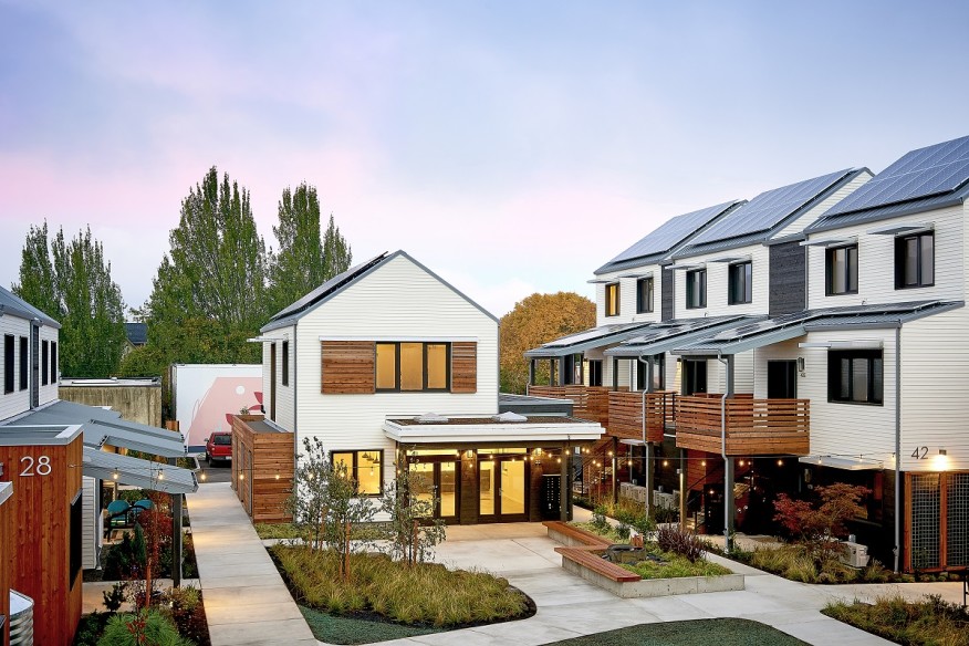 Tillamook Row is a green community with five buildings.