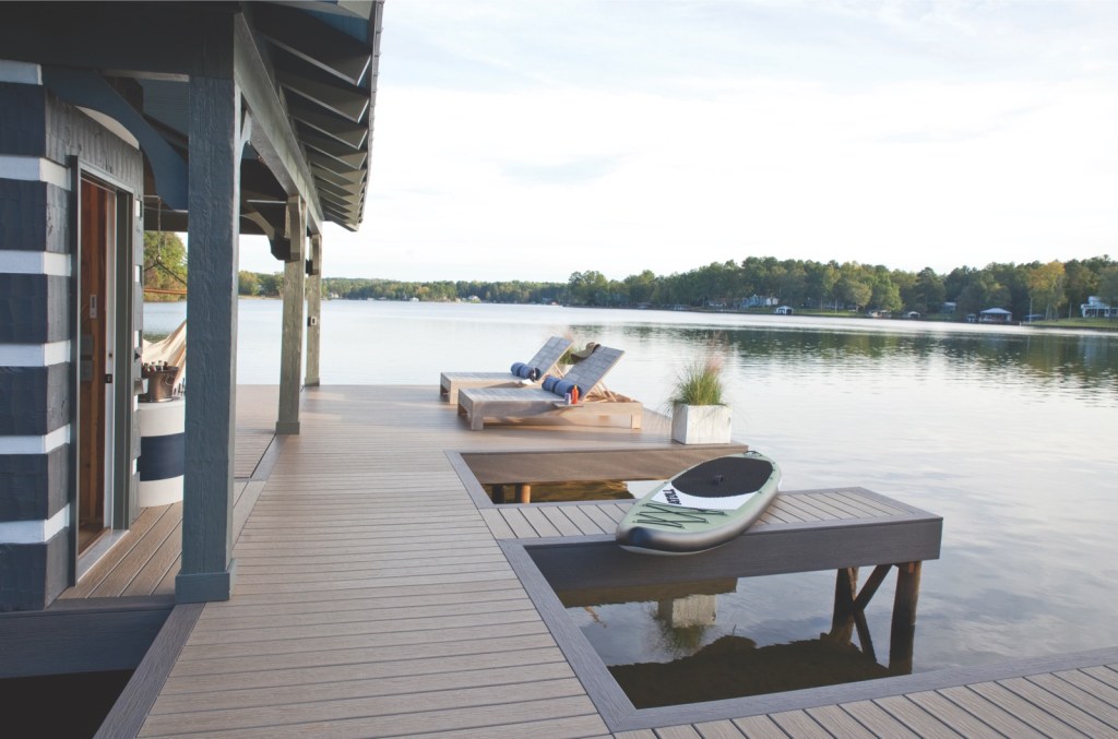 BlueLinx will distribute MoistureShield through its Charleston SC Distribution Center. Shown: MoistureShield Vision decking features its unique CoolDeck® Technology which reduces deck board surface temperatures by up to 35% compared to conventional capped wood composites.