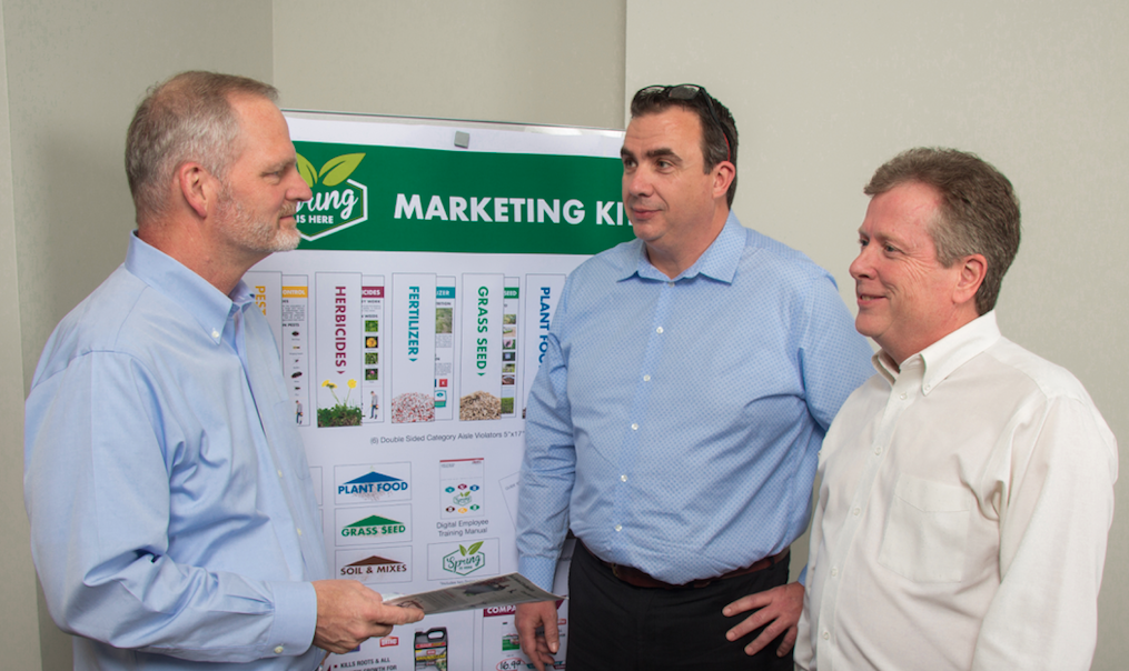 From left to right: John Siegreen (Orgill's executive vice president of retail), Chris Freader (Orgill's vice president of merchandising services), and Phillip Walker (president and Tyndale Advisors).