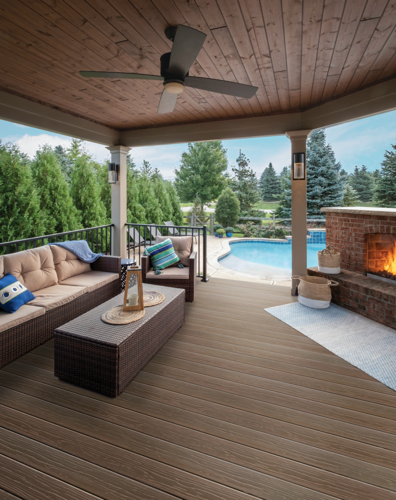 MoistureShield’s Vision® capped composite decking features the option of CoolDeck technology for select colors, including new Cold Brew color, a medium-roast brown.