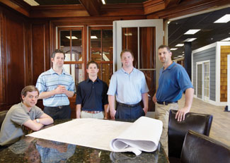 Architect Paul Samartino, far right, played a key role in developing the Bolyard space in conjunction with co-owners, from left, Steve, John, and Nick Monigold and Brian Bolyard.