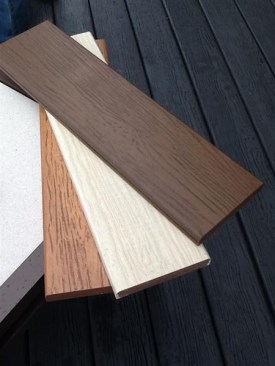 NyloDeck by NyloBoard is made from recycled carpet fibers and resin, creating a sustainable alternative to composite deck boards. The product can span lengths of 24 inches on center. It features a wood grain look and consistent coloring throughout its core. www.nyloboard.com