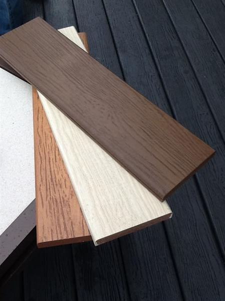 NyloDeck by NyloBoard is made from recycled carpet fibers and resin, creating a sustainable alternative to composite deck boards. The product can span lengths of 24 inches on center. It features a wood grain look and consistent coloring throughout its core. www.nyloboard.com