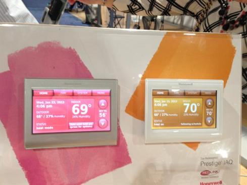 Control temperature and humidity with Honeywell's Prestige IAQ thermostat. An easy-to-use interface walks installers and homeowners through the programming process and other features. Contractors will appreciate a discreet USB port that lets you save programs to a flash drive and take them with you, either for reprogramming later or for an easy way to apply programming to multiple units. Check out the unit's high-definition display here. www.honeywell.com