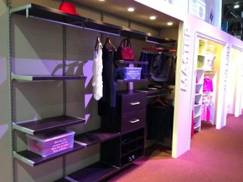 Recognizing the trend toward home organization, ClosetMaid's ShelfTrack Elite blends the ease of installation from the ShelfTrack components with new, higher-end styling with laminate components rather than wire racks. Elite offers satin-nickel hardware, a rich wood finish, and numerous organizational options. www.closetmaid.com