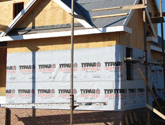 StormWrap, a fiber-reinforced, weather resistant barrier, couples impact and water resistance to withstand extreme weather. It catches and resists large projectile penetrations, the maker says. The product meets Miami-Dade County and Florida building codes. 800.284.2780.