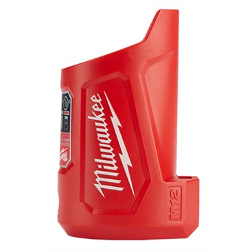 The charger (plugs in via USB so you can charge it in the truck between sites or during lunch) and battery are included.