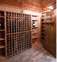 Inside the wine cellar.