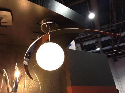This mid-century modern Escala pendant from Kichler Lighting is in line with current building trends that move away from two-story foyers and back to 9-foot ceilings. The semi-flush ceiling fixture was designed by Jeff Dross. www.kichler.com