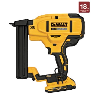 The DeWalt DCN681D1 Cordless Stapler can be set on the battery and will sit securely.