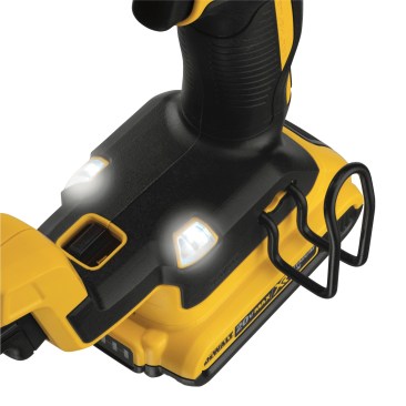 Onboard LED light illuminate the work area from behind the nose. They aren't incredibly bright but they are helpful. The lights also indicate malfunction; when they are flashing red, the stapler is jammed and needs to be cleared. 