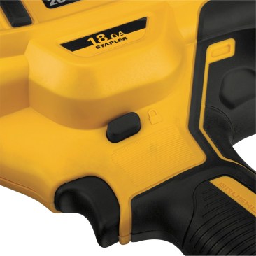 A trigger lock keeps the stapler from being accidentailly engaged - a nice feature for carrying the stapler with a battery installed. 