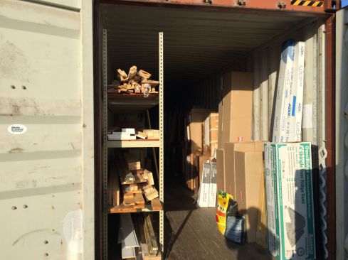 Thanks to this storage bin, DOGs now longer take up space in the store. Instead, Howe Lumber keeps all damaged and obsolete goods inside until the 40-foot shipping container is full. Then it is either donated or disposed.