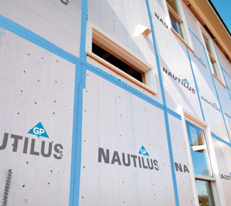 Nautilus wall sheathing is an OSB panel that comes with a pre-applied, weather-resistant barrier, eliminating the need for separate building wrap installation. This helps reduce cost and save time on a construction project, the maker says. Nautilus also resists rain and moisture during the construction period. Installed like typical wall sheathing, the product protects against air leaks when it is sealed with code-compliant Nautilus 3-inch-wide seam tape. Panels are backed by a 90-day exposure warranty for builders and limited lifetime warranty for homeowners. 877.437.9759.
