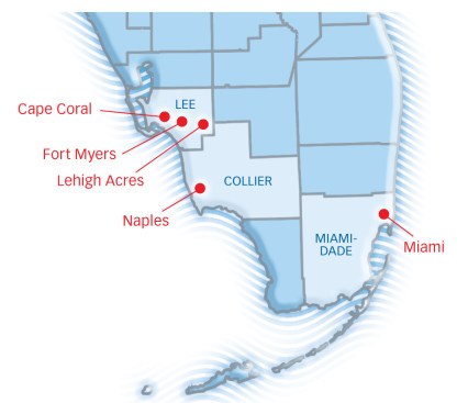 GOING, GOING, GONE: South Florida used to be a hot territory for America's biggest LBM chains. But over the past year, Stock Building Supply, ProBuild, Builders FirstSource, and BMHC have either downsized or abandoned the region entirely.