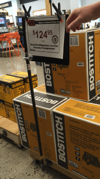 One way Hancock Lumber uses a creative approach for its signs