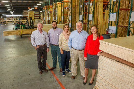 L-R: Sales Manager Rick Mosher; Carl A. (Carlos) Detering
III; Cassie Detering Milam; Carl A. Detering, Jr.; and General Manager Alicia Bedman in the new facility