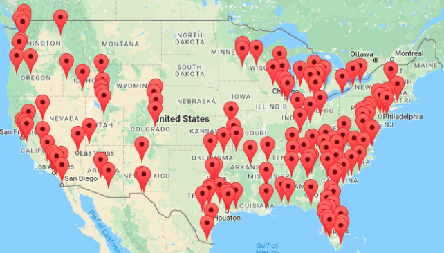 Locations of L&W Supply as of Aug. 29, 2016, when it was announced L&W would be sold to ABC Supply