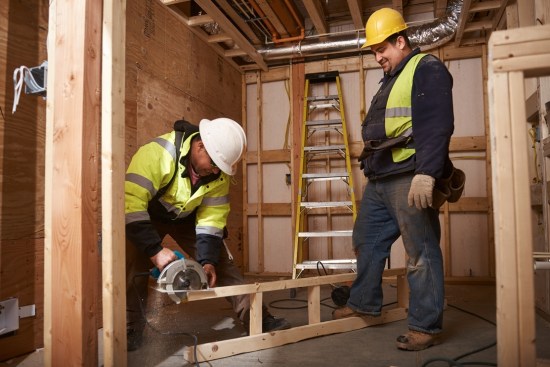 The bulk of New England Building Supply’s installed sales work to date has been on mid-sized framing and siding projects, as seen here. It next plans to move into cabinet installations and millwork.