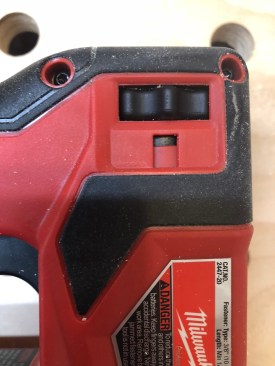 The depth guage window indicates the depth of drive. More red means more power means a deeper drive. 