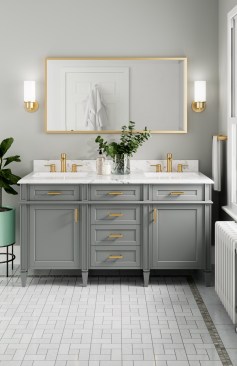 Moen products with a brushed gold finish