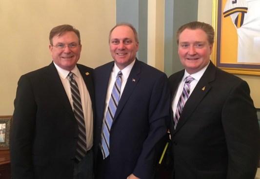 From left, NAHB Chairman Randy Noel, Rep. Steve Scalise and First Vice Chairman Greg Ugalde.