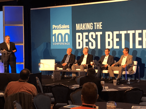 Michael Collins leads the M&A panel at the 2018 ProSales 100 Conference