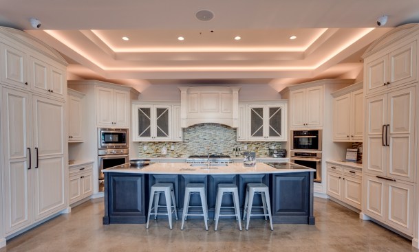 The showroom's kitchen vignettes are designed to appeal to customers' varied tastes.