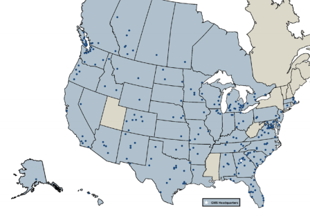 GMS locations as of Aug. 30, 2018
