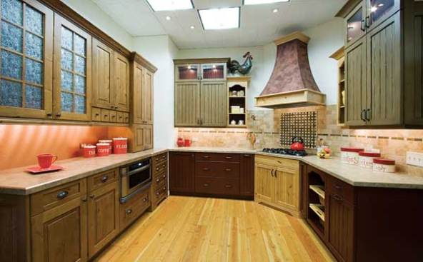 Boyce Lumber's kitchen vignettes show a wide range of styles to appeal to a broad range of tastes.
