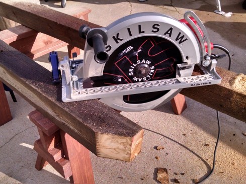 With its 16 5/16-inch blade, the Super Sawsquatch has a depth of cut of 6 3/8 inches.