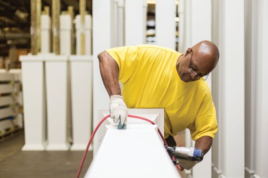 Robert Bowden Inc.'s Bobby Williams finishes work on a column.