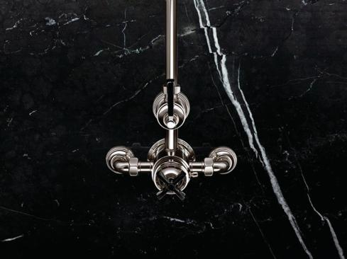 Samuel Heath's Style Moderne collection of bath fixtures comes in Art-Deco-inspired solid brass with chrome plate, polished nickel, or antique gold finish. 212.599.5177. www.samuel-heath.com.