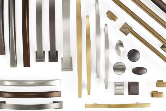 Some of Amerock's pulls, including the Candler, Extensity, and Essential'z collections (shown), are now available in 3-inch to 18-inch sizes. 800.435.6959. www.amerock.com. 
