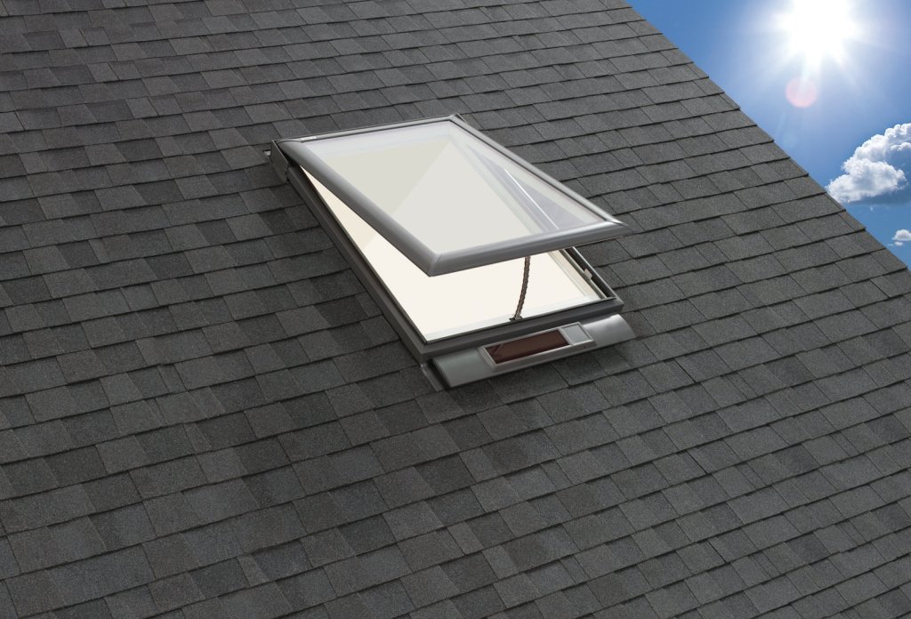 Velux powers its wireless Fresh Air vented skylight with a battery-powered operator and control system that’s charged via solar energy. An integrated sensor closes the skylight when it rains. The system is available with factory-installed blinds. The product and its installation qualify for a 30% federal tax credit for renewable technology through Dec. 31, 2016. Velux,www.veluxusa.com; 800.888.3589.