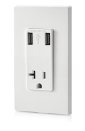 Leviton is playing to consumers’ growing use of mobile phones, tablets, gaming devices, and digital cameras by adding two vertical USB ports to a tamper-resistant outlet. A digital chip recognizes the devices’ electrical capacity and optimizes the power each receives. The system fits inside a standard wall box and can be used with the company’s regular wiring. Leviton, www.leviton.com; 631.812.6000.